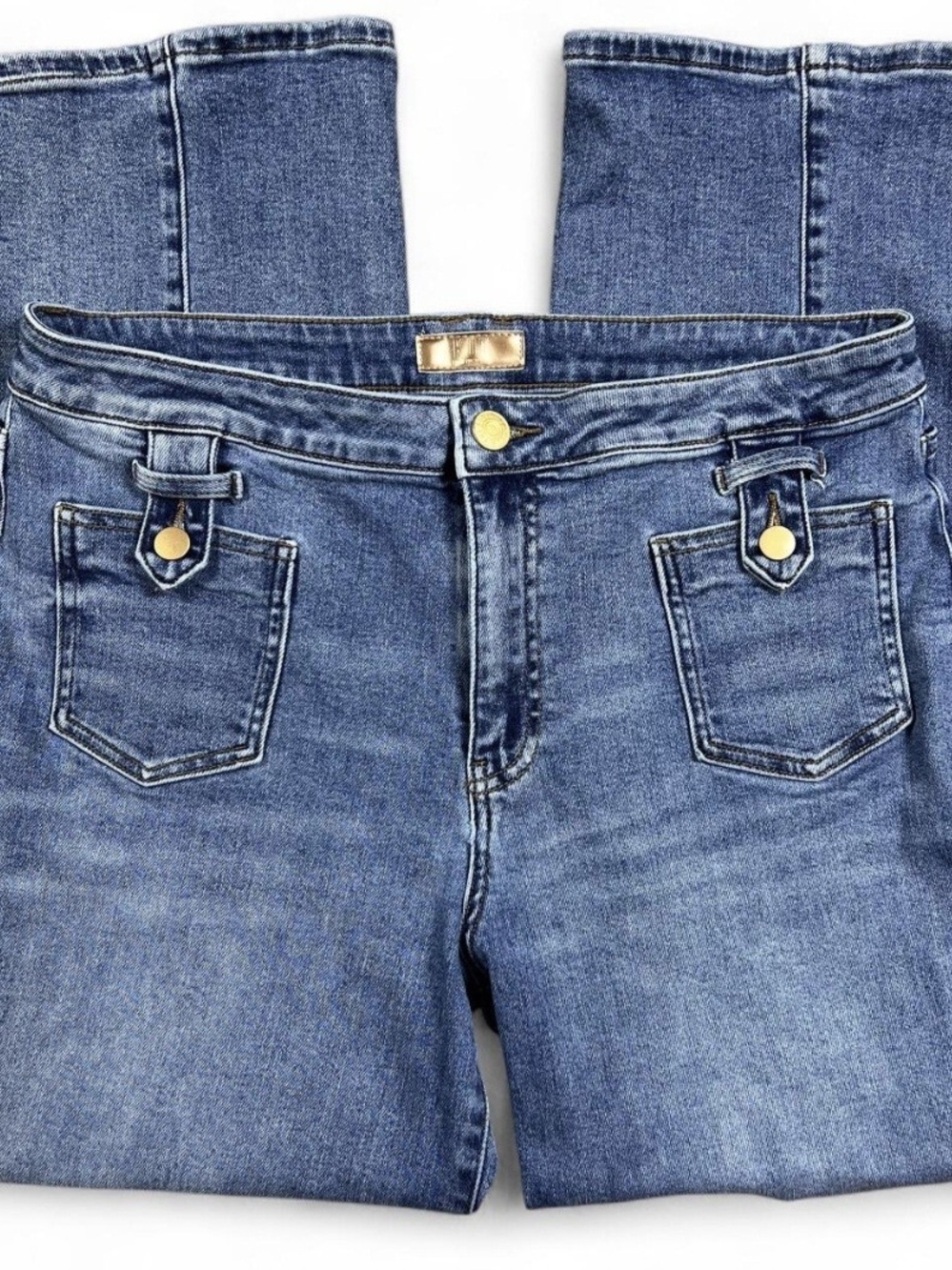 KUT from the Kloth Wide-Leg Charlotte Medium Wash High Rise Jeans Size 14